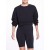 Women Marchesa Marchesa Active | Women's Black Crew Neck Cropped Sweatshirt With Mesh Cutout Back Black
