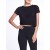 Women Marchesa Tops | Black Relaxed Crop Top With Short Sleeves Black