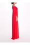  여성 마르케사 드레스 | 오프숄더 케이프 컬럼 가운 레드
