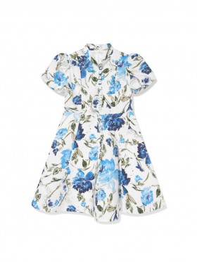 Barn Marchesa Midiklänningar | Blommig bomullsklänning blå