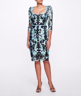  Marchesa Klänningar Dam | Broderad Tyll Cocktailklänning Svart Multifärgad