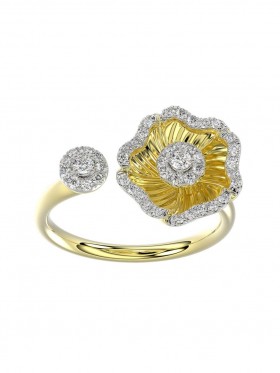  Dam Marchesa Smycken | Halo Blomma Guld Guld Ring Gult Guld