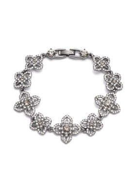  Dam Marchesa Smycken | Spets Blommigt Armband Svart Diamant